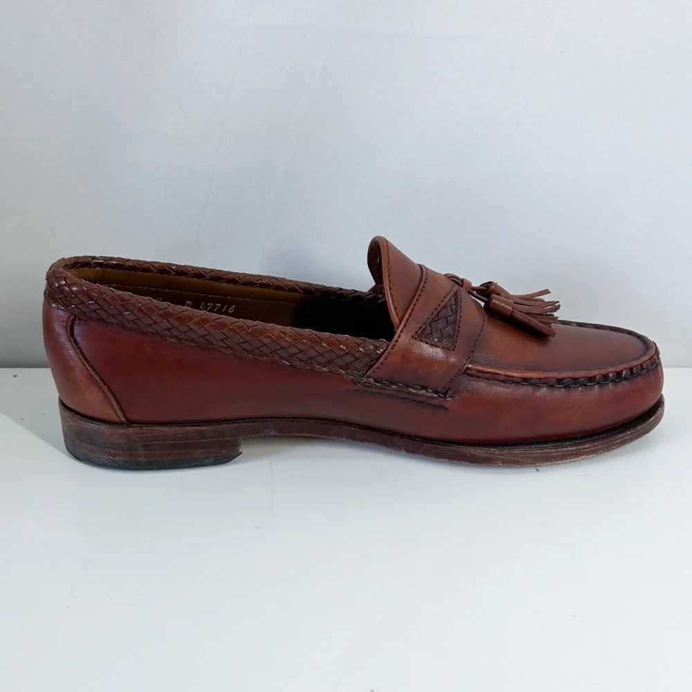 Allen Edmond’s Men’s Maxfield Brown Leather Tassel Loafers Size 9